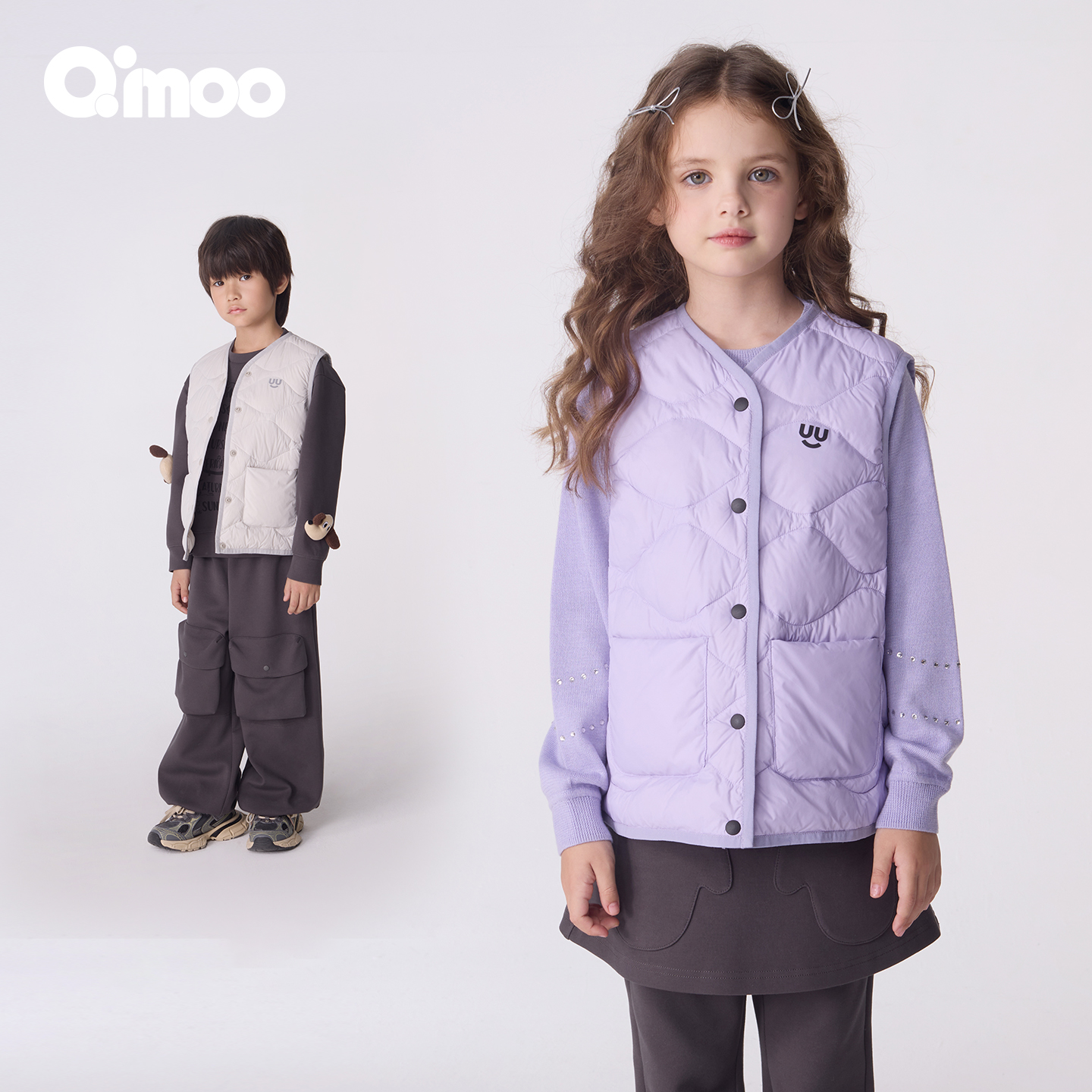 Qimoo淇木25秋季新款童装男女童儿童轻便有型保暖马甲QSS3AP317C