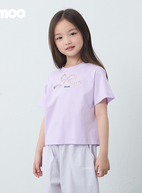 Qimoo淇木25夏季新款童装女童蕾丝拼接时尚T恤QSS2TC674X