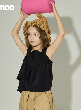 Qimoo淇木25夏季新款童装女童设计感折纸元素吊带背心QSS2EC160A