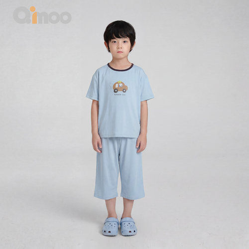 Qimoo男童夏季凉感短袖睡衣套装