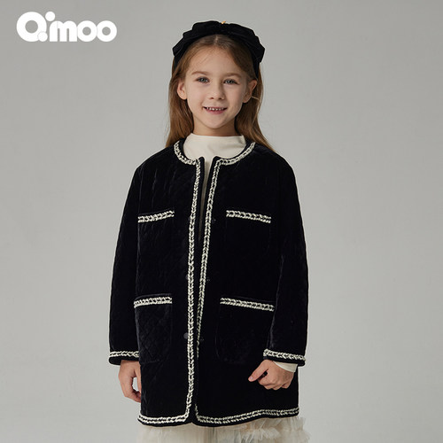 qimoo淇木女童休闲可爱长袖大衣