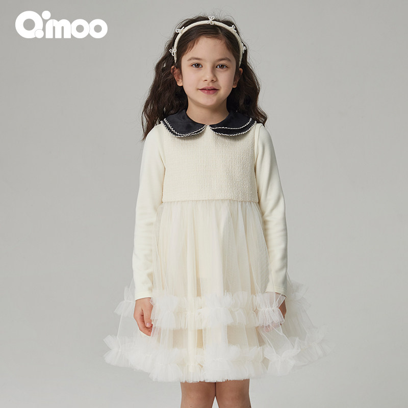 Qimoo淇木秋季新款童装女童宽松可爱公主背心连衣裙QCL3LW207B