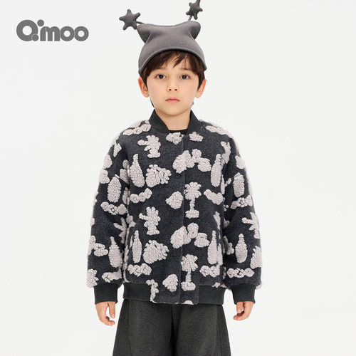Qimoo淇木冬季男女童卡通毛外套
