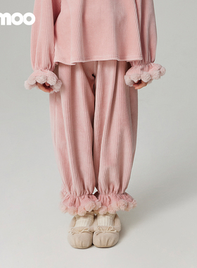 Qimoo淇木秋季新款童装女童宽松休闲束脚裤长裤QCL3KC333C