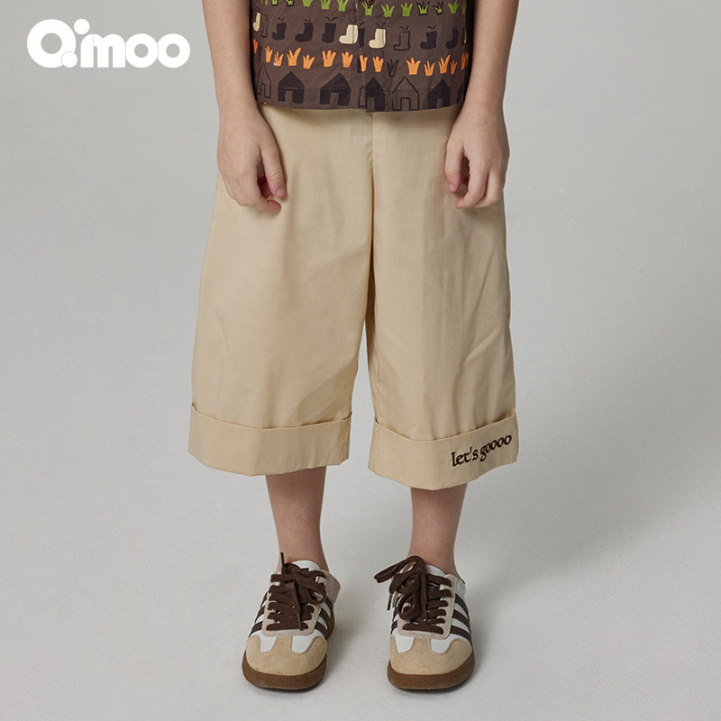 Qimoo淇木秋季新款童装男女童宽松休闲七分裤子QCL3KC132A,童装/婴儿装/亲子装,裤子,淘宝优惠券,粉丝福利购,淘宝优惠卷