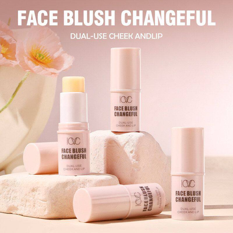 跨境专供ICVC多变色腮红棒 裸色系防水自然哑光易上色批发Blusher