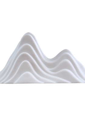 禅意白瓷小假山微景观茶艺摆件