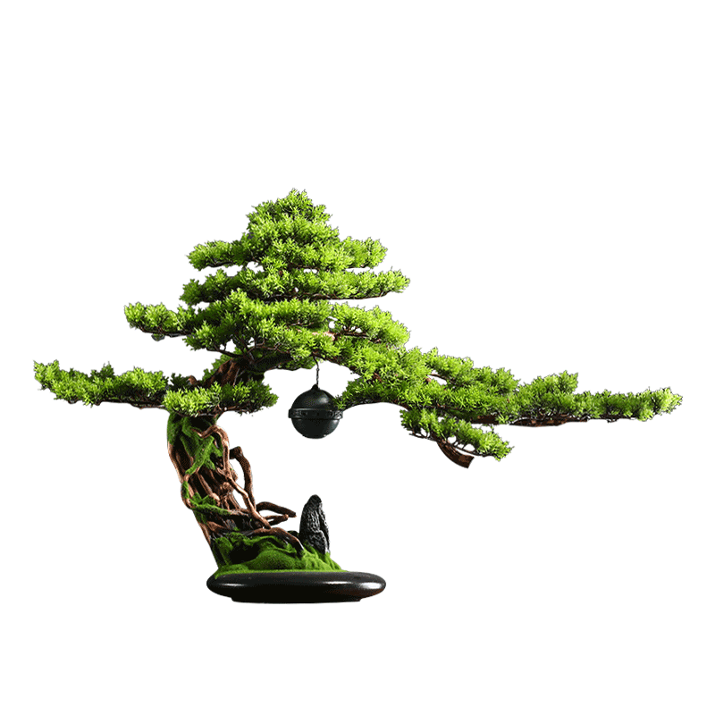 禅意风仿真造景绿植物桌面迎客松