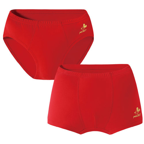 条装三枪儿童红色纯棉亲肤柔软