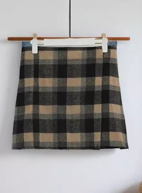 a字宽松经典纹设计半身裙时尚潮流百搭遮肉显瘦日常24358