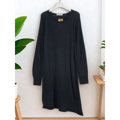 秋冬简约不规则显瘦针织连衣裙