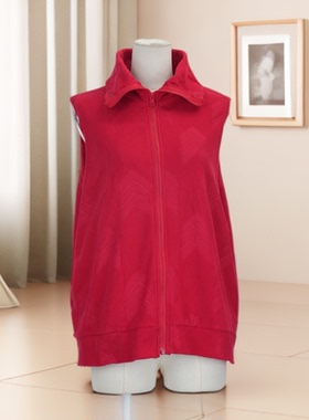 秋冬新款女纯色简约无袖拉链开衫马甲修身遮肉显瘦气质百搭41724