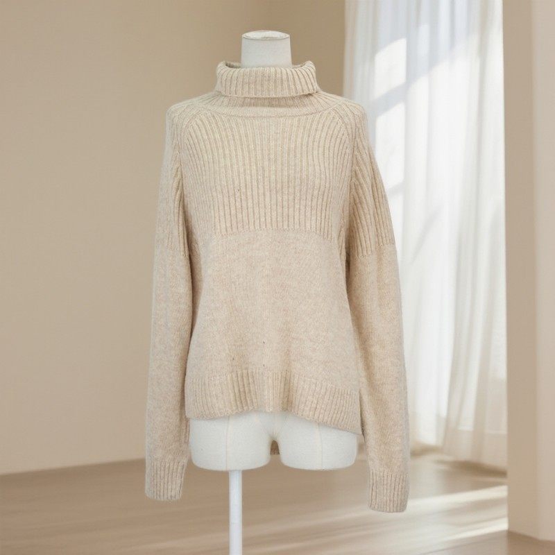 春秋新款奶油风高领羊绒衫女长袖宽松慵懒感针织毛衣套头衫36418,女装/女士精品,羊绒衫,淘宝优惠券,粉丝福利购,淘宝优惠卷
