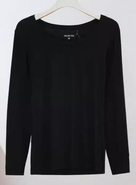 简约纯色套头衫春秋爆款女圆领长袖毛衣针织衫有弹力上衣29236