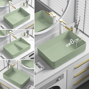 果绿色左下水右排水偏后排水台上盆洗衣机洗手盆偏下水洗手洗衣池