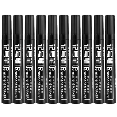 包邮得力 6821大头笔记号笔黑色油性记号笔粗头光盘马克笔办公用品