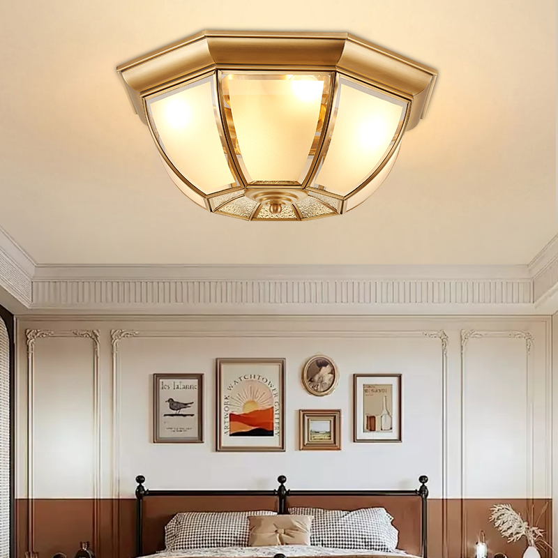 欧式全铜吸顶灯卧室灯书房灯现代简约过道玄关阳台灯创意led灯具