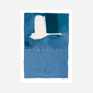 饰相框挂画替换内芯海报未装 蓝色天鹅艺术装 裱不要带框 Swan The