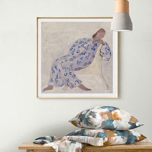 sofia lind 抽象人物装饰画替换内芯不带外框原木床头挂画未装裱