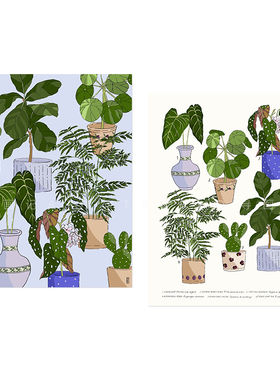 清新简约现代绿色树叶植物装饰画海报挂画内芯未装裱外框原木餐厅