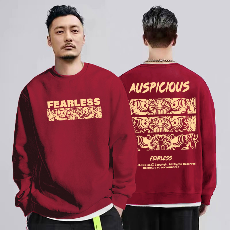 宽松版型袂衽潮圆领卫衣