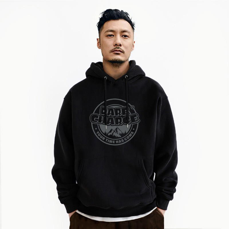 宽松版型袂衽潮连帽卫衣