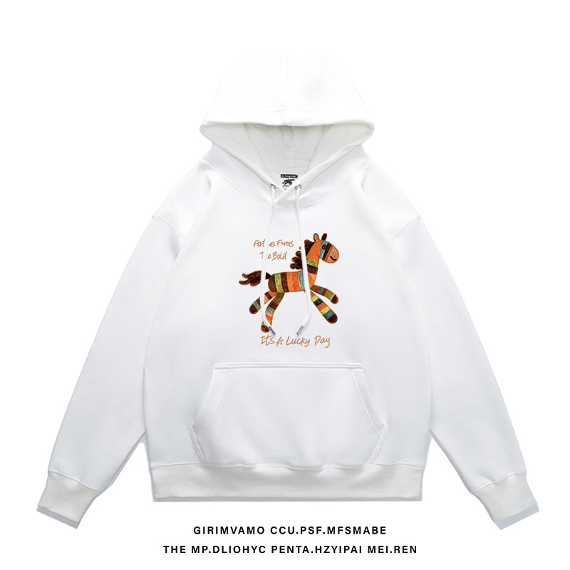 2026马年本命年男加绒连帽卫衣