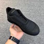 高帮板鞋 透气2025新款 男款 黑色休闲百搭一脚蹬男士 男鞋 布鞋 子秋季