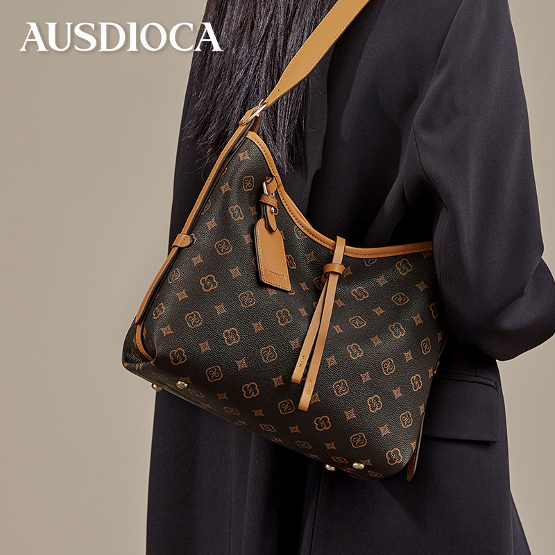 托特包女2026新款时尚大容量单肩包复古老花腋下包休闲女士斜挎包,箱包皮具/热销女包/男包,托特包,淘宝优惠券,粉丝福利购,淘宝优惠卷