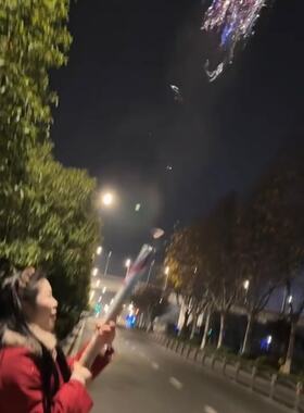 新年春节装饰流星雨礼花筒氛围彩带手持道具丝带拉花礼炮手拧亮片