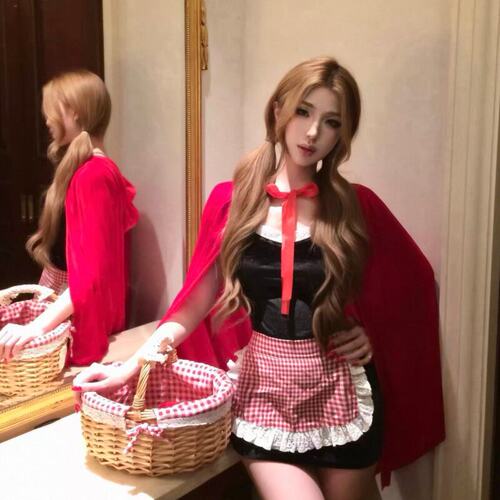 小红帽万圣节cos服连衣裙斗篷套装装扮衣服角色扮演网红拍照派对