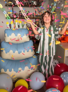 60寸超大蛋糕气球底座蛋糕站立男女宝宝儿童生日派对聚会道具装饰