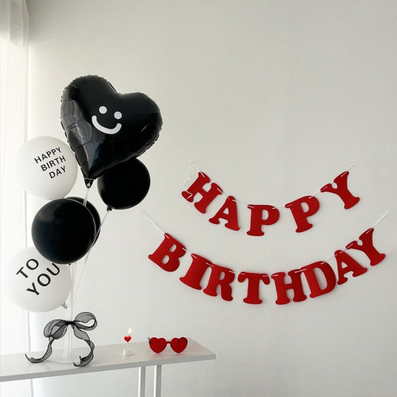 韩国ins生日彩色拉旗马卡龙无纺布拉花彩旗宝宝儿童百日周岁布置