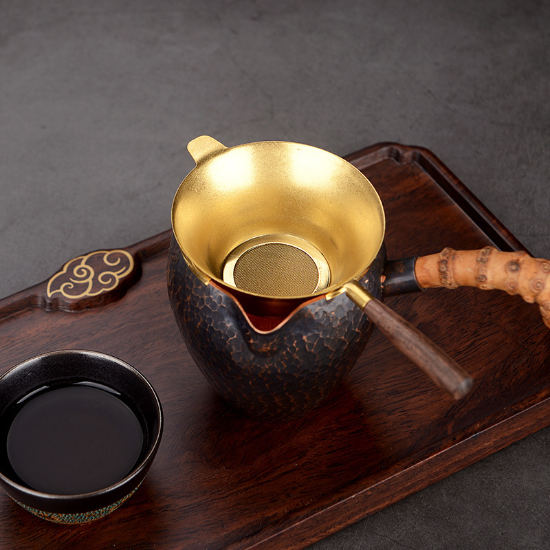 木柄锅型不锈钢茶漏茶滤功夫茶具配件普洱茶叶过滤网滤茶器日式款
