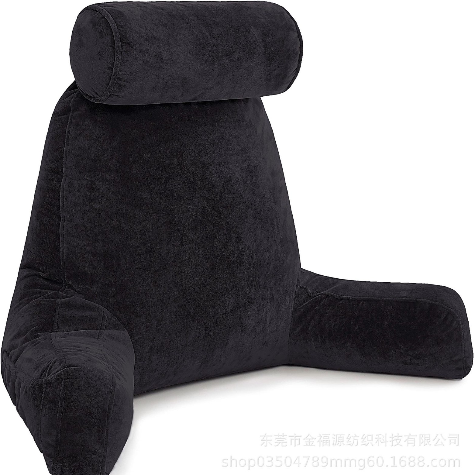 跨境厂家直供护腰亚马逊背枕靠枕阅读枕带扶手枕头碎海绵填充