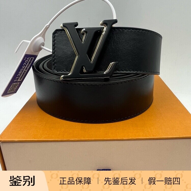 LOUIS VUITTON路易威登 双面 牛皮革 皮带 男款 黑色 宽4cm