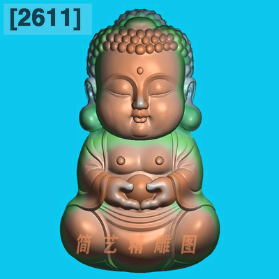 2611新款立体宝宝佛童子佛小如来精雕图玉雕电脑雕刻浮雕图灰度图