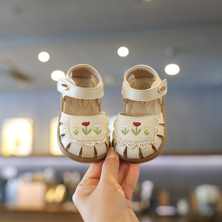 女宝宝公主鞋夏季1一3岁婴儿凉鞋软底女宝学步鞋时尚包头女童鞋子