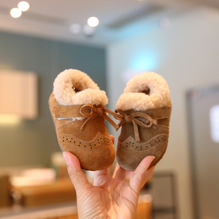 小步点宝宝棉鞋冬季软底婴幼儿学步鞋加绒保暖女童毛毛鞋女宝鞋子