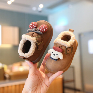 小步点宝宝冬季鞋一岁女宝学步鞋软底婴儿鞋子男宝棉鞋小童加绒鞋