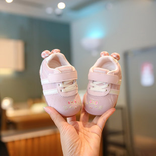 小步点婴儿鞋子女宝宝春季新款软底一岁女宝学步鞋防滑女童运动鞋