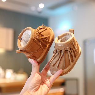 小步点儿童冬鞋宝宝鞋子婴幼儿加绒棉鞋防滑学步鞋女宝男童雪地靴