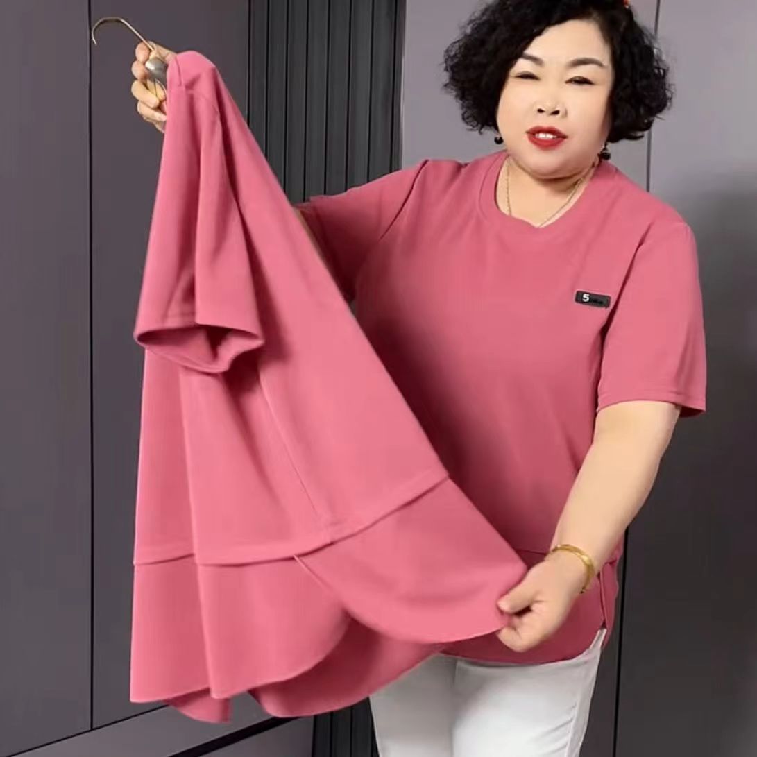 夏季短袖新款女装上衣大码中年t