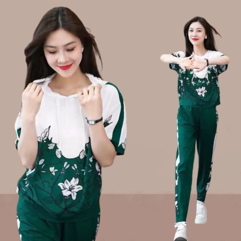 休闲时尚运动服套装女2025年夏季新款高级洋气减龄显瘦卫衣两件套