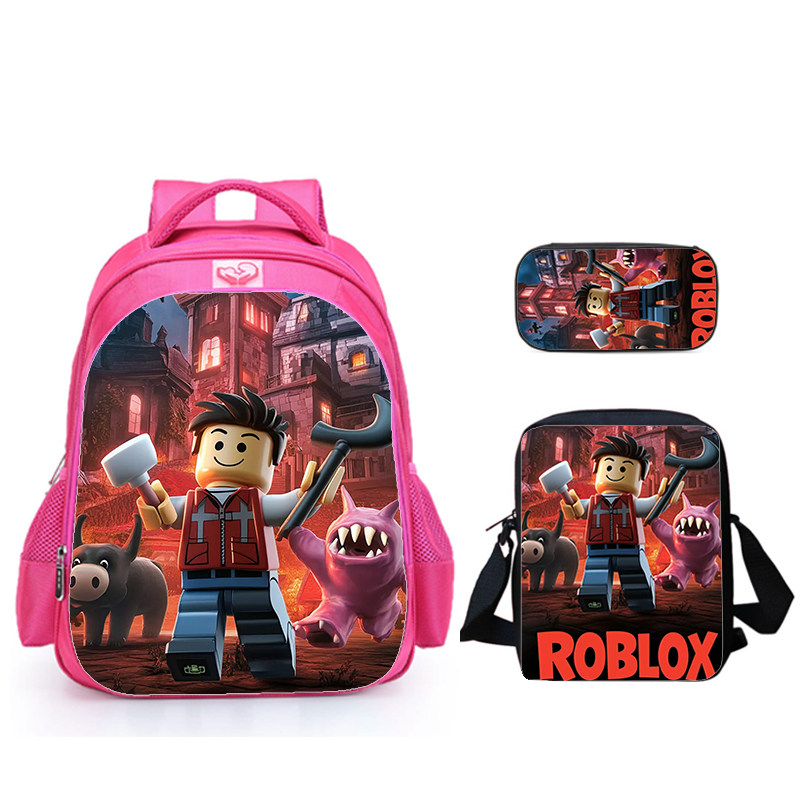 Roblox 游戏 IP潮款三件套 书包+挎包+笔袋 小学生减负护脊套装,文具电教/文化用品/商务用品,学生书包,淘宝优惠券,粉丝福利购,淘宝优惠卷