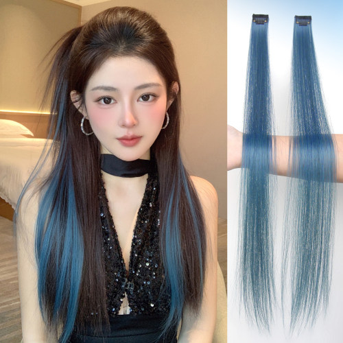 misssecret渐变孔雀绿单夹挂耳染