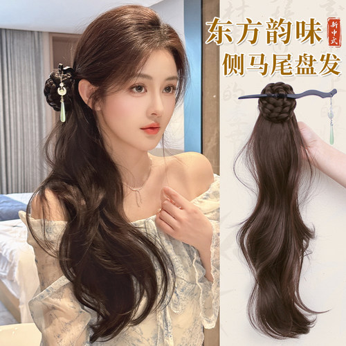 misssecret新中式微卷发簪马尾