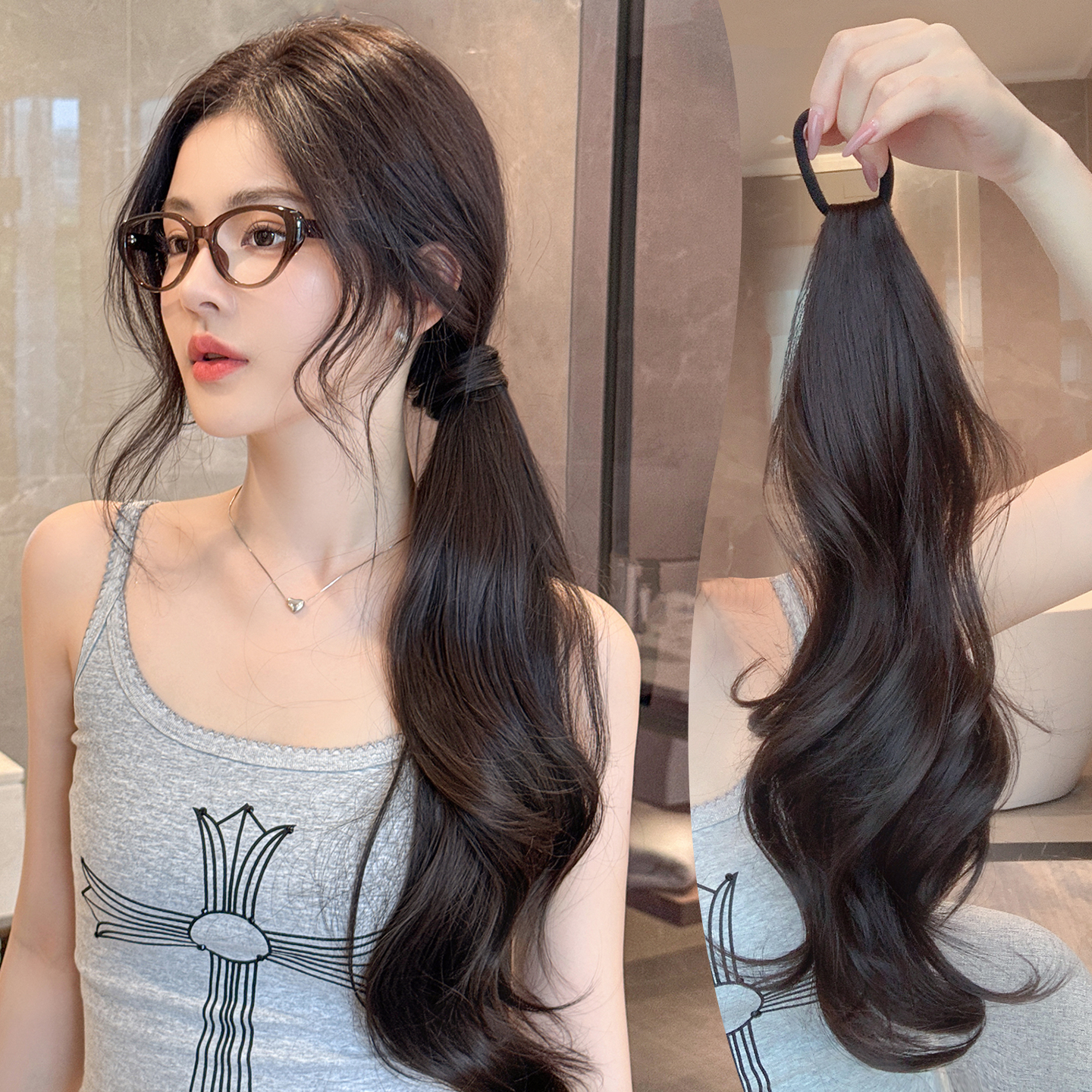 misssecret慵懒韩系高层次侧马尾