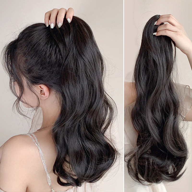 抓夹式高马尾假发仿真梨花卷假马尾自然蓬松增发量长发超轻假辫子