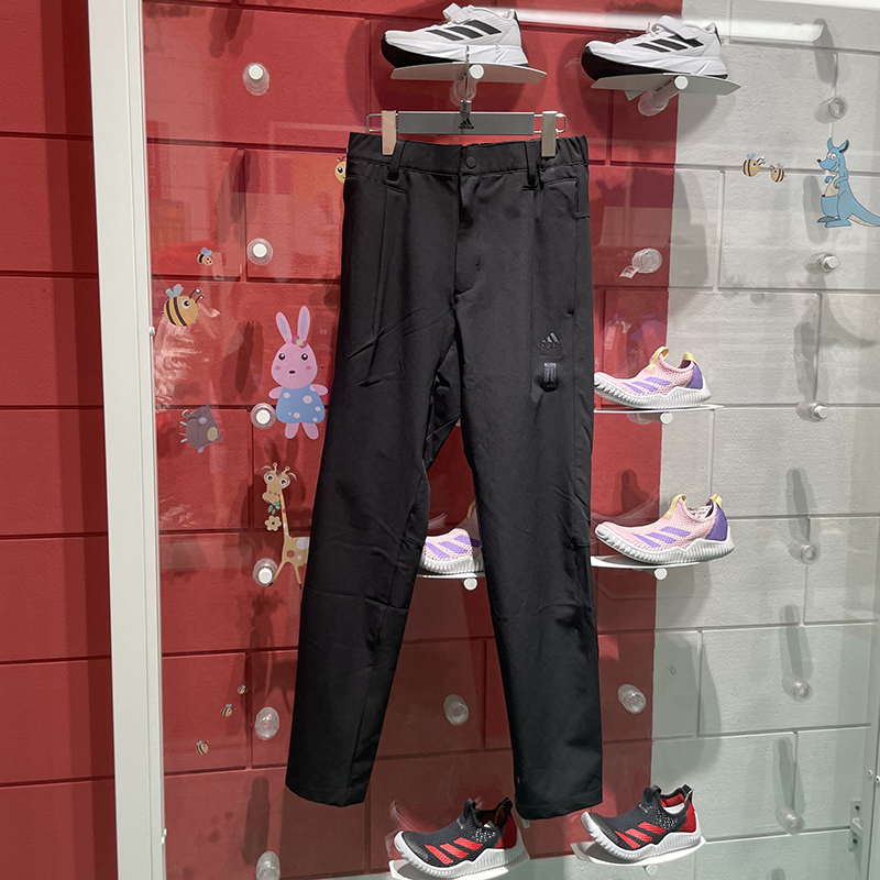 阿迪达斯修身梭织直筒裤休闲长裤